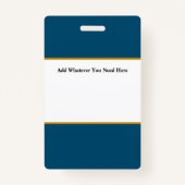 青い従業員IDバッジ バッジ (裏面)