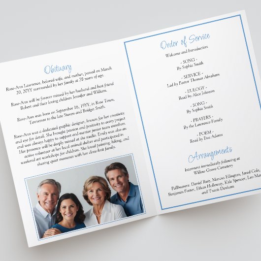 青い忘れフローラの花の葬儀を折った プログラム