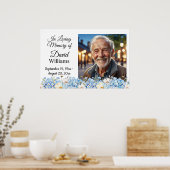 青い忘れ私ではない花のお祝い ポスター (キッチン)