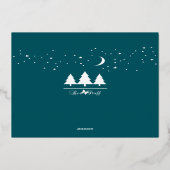 青い応援で新年の家族の写真へ 箔シーズンカード (裏面)