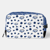 青い応援ハート、ポンポン、メガフォンパターン ドップキット (裏面)