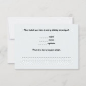 青い応答カードの編集可能な果実 出欠カード (裏面)