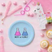 青い性はハートのベビーが付いている科学のビーカーを明らかにします ペーパープレート (パーティー)