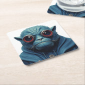 青い怪物 スクエアペーパーコースター (アングル)