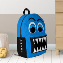 青い怪物、大きな目と怖い歯パーソナライズされた