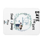 青い恋人たちのウェディング マグネット (横)