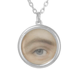 青い恋人の目 シルバープレートネックレス