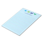 青い恐竜かわいい子供のDino静止メモ帳 ノートパッド (アングル)