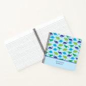 青い恐竜がかわいい子供の日記 ノートブック (内部)