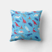 青い恐竜と火山の子供の枕 クッション (裏面)