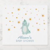 青い恐竜のキラキラ星の赤ちゃんシャワー少年 ビールラベル (シングルラベル)