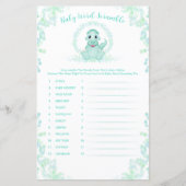 青い恐竜のベビー単語スクランブル赤ちゃんシャワーゲーム (正面)