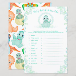 青い恐竜のベビー単語スクランブル赤ちゃんシャワーゲーム