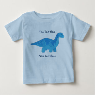 青い恐竜のワイシャツ ベビーTシャツ