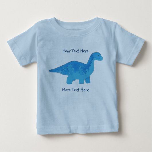 青い恐竜のワイシャツ ベビーTシャツ (正面)