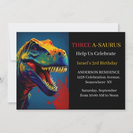 青い恐竜の冒険 招待状 (正面)