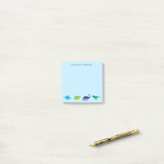 青い恐竜の可愛い子どものディノのポストItメモ ポストイット (デスク上)