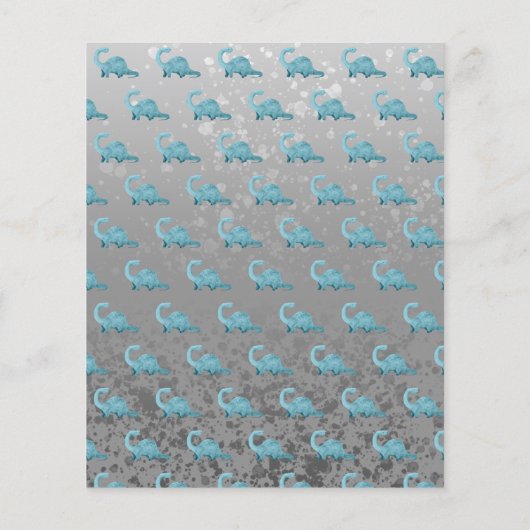 青い恐竜の男の子の赤ちゃんシャワービンゴカード (裏面)