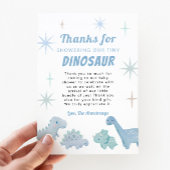 青い恐竜の男の子の赤ちゃんシャワー サンキューカード
