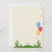 青い恐竜の誕生日パーティー 招待状 (裏面)