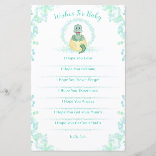 青い恐竜の赤ちゃんシャワーのゲームベビー (正面)