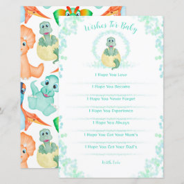 青い恐竜の赤ちゃんシャワーのゲームベビー