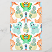 青い恐竜の赤ちゃんシャワーベビー名レースゲーム (裏面)