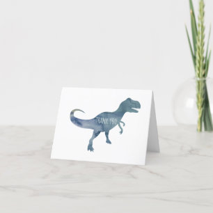 青い恐竜のT-Rex フラット サンクス カード