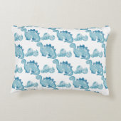 青い恐竜パーソナライズされたベビー名の枕 アクセントクッション (裏面)