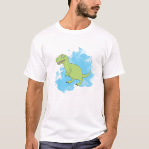 青い恐竜絵を描 Tシャツ