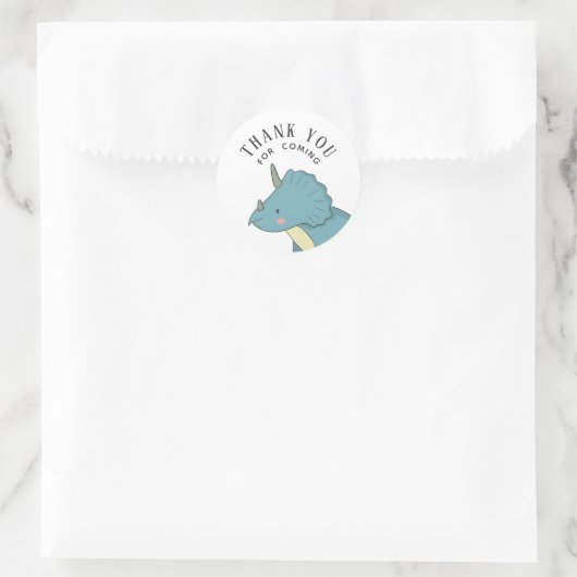 青い恐竜。子供のパーティー。男の子の感謝してい生誕 ラウンドシール (バッグ)