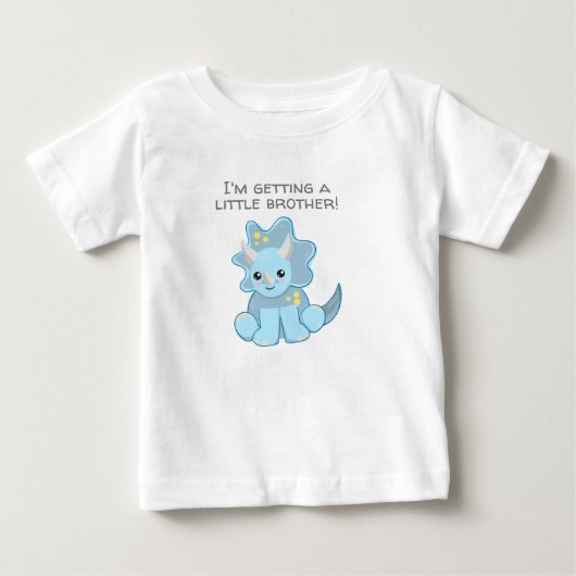 青い恐竜、弟ができました ベビーTシャツ (正面)