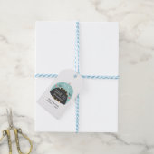 青い恐竜。男の子感謝していの誕生日。キッズパーティー ギフトタグ (より糸付き)