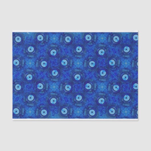 、青い悪のまなざしパターンのモダンなデジタル芸術冷却して下さい 薄葉紙 (正面)