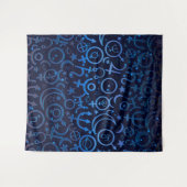 青い惑星シンボル神秘的な宇宙惑星 タペストリー (正面(横))