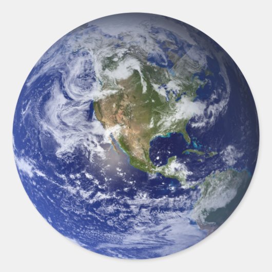 青い惑星地球 ラウンドシール (正面)