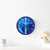 青い惑星 ラウンド壁時計 (ホーム)