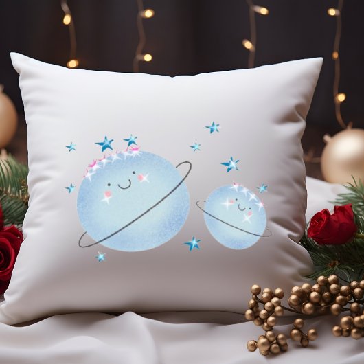 青い惑星 母と私 クッション