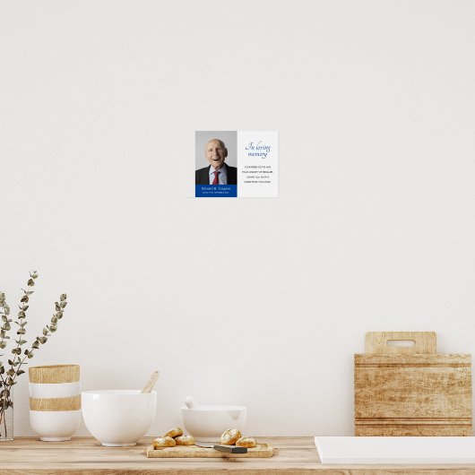 青い愛の記憶 追悼詩 写真 ポスター (キッチン)