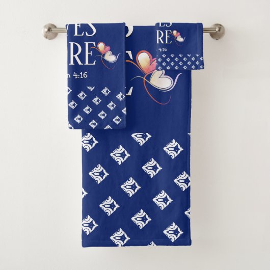 青い愛はここにクリスチャン バスタオルセット (インサイチュ)