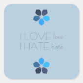 青い愛は花のシールを憎む スクエアシール (正面)