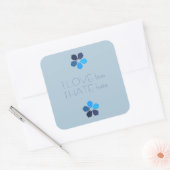 青い愛は花のシールを憎む スクエアシール (封筒)