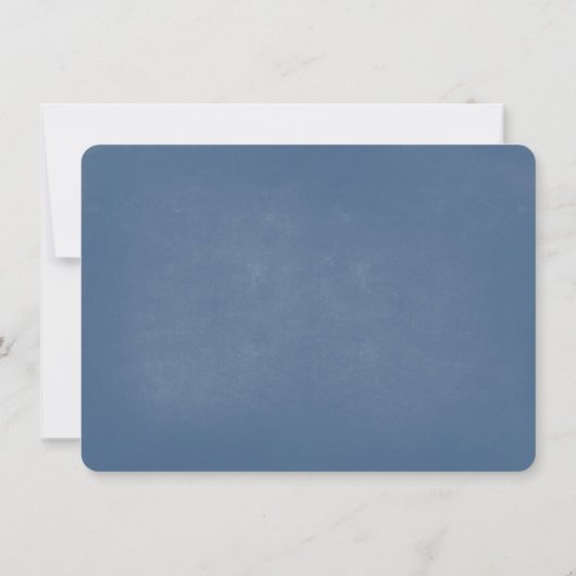 青い愛ハートの木の素朴な保存日付カード セーブザデート (裏面)