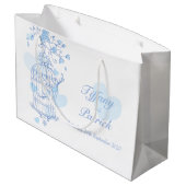 青い愛鳥が鳥の抱き枕を開結婚く ラージペーパーバッグ (裏面アングル)