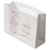 青い愛鳥が鳥の抱き枕を開結婚く ラージペーパーバッグ (裏面アングル)