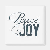 青い感動的平和と喜び マグネット (正面)