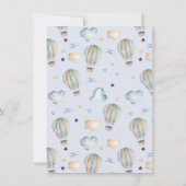 青い感謝カードの気球パーティー 招待状 (裏面)