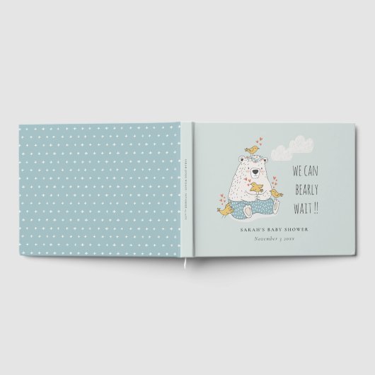 青い我々はベアバードの赤ちゃんシャワーを待つことができる ゲストブック (全面)