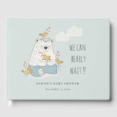 青い我々はベアバードの赤ちゃんシャワーを待つことができる ゲストブック (正面)