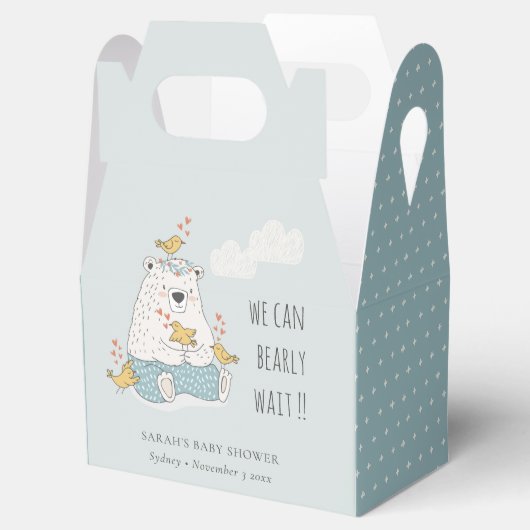 青い我々はベアバードの赤ちゃんシャワーを待つことができる フェイバーボックス (オープン)